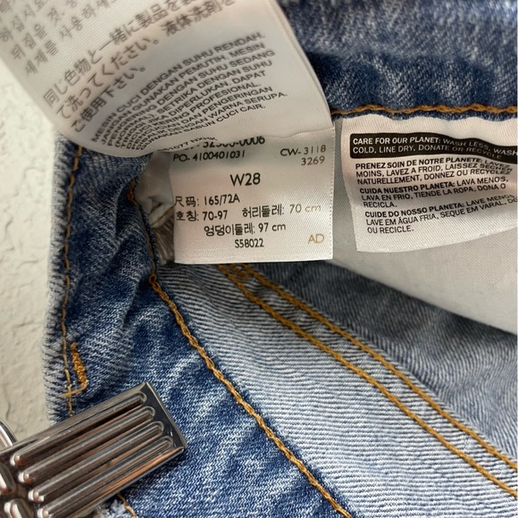 Levi's 501 Premium Shorts Denim Jean Cutoff Distressed - Picture 3 of 9